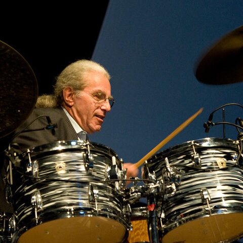 Barry Altschul on drums at the Moers Festival 2011 in Moers, Germany.