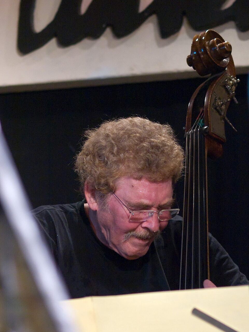 Günter Lenz on double bass at the Unterfahrt jazz club in Munich, Germany, 2009.